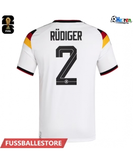 Günstige Deutschland Antonio Rudiger #2 Heimtrikot WM 2026 Kurzarm